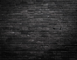 Black color brick wall for brickwork background 