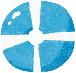 Hand drawn cute swimming ring for summer.