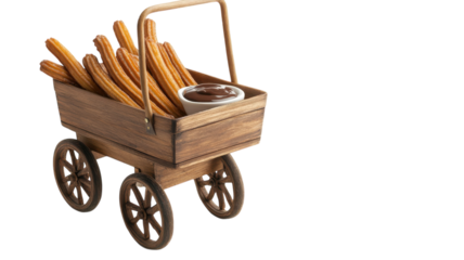 Vintage Style Food Cart Featuring Delicious Churros and Chocolate for Festivals and Events.