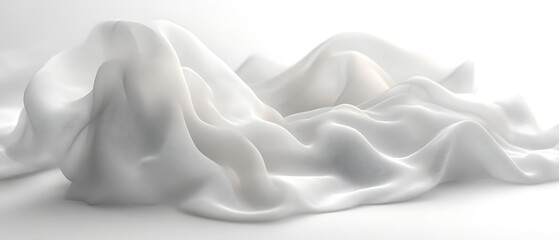 White silk fabric draped in soft folds.