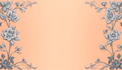 Elegant Floral Design Peach Background Frame