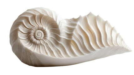 A Stunning White Seashell Perfectly Positioned on a Smooth Alabaster White Background for Minimalist Coastal Designs and Elegant Decor Ideas.