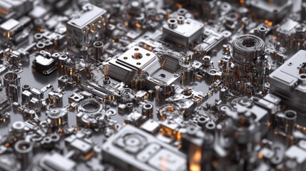 High Detail Mechanical Schematics in Clean Background