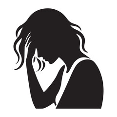 Upset Woman vector silhouette SH