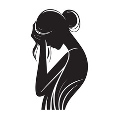 Upset Woman vector silhouette SH