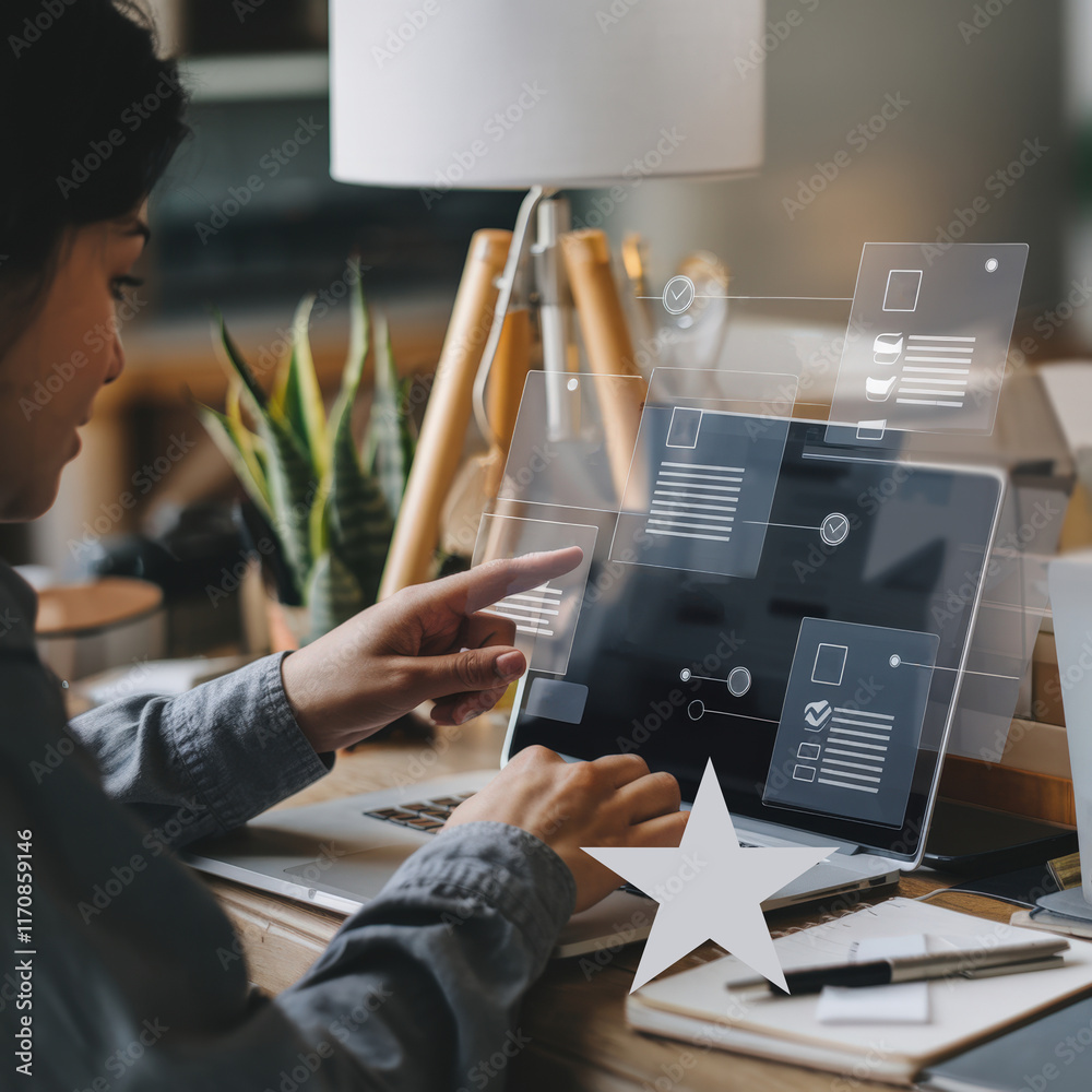 Aufkleber Digital Form Checklist and Online Survey Concept for Streamlining Data Collection and Enhancing User Experience in Various Applications