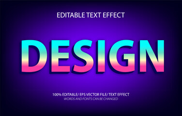Design editable text effect, 3D editable text template.	