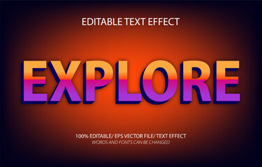 Obraz premium Explore editable text effect, 3D editable text template. 