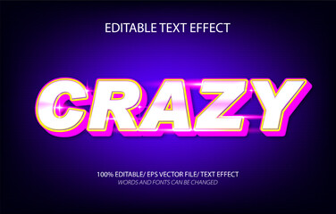 Crazy editable text effect, 3D editable text template.	