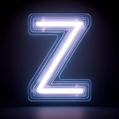 Neon glowing letter Z symbol. Alphabet word sign symbol. For business and commerce sign. Generative AI technology.