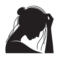 Upset Woman vector silhouette SH