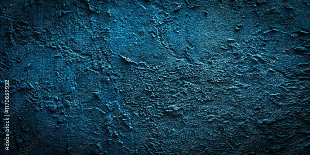 Poster a textured surface in deep blue showcases intricate patterns and shadows, creating a visually striki