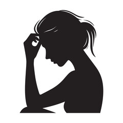 Upset Woman vector silhouette SH