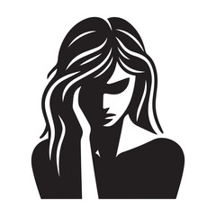 Upset Woman vector silhouette SH