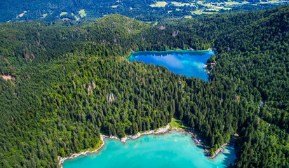 Lake Lago di Fusine Superiore Italy Alps.