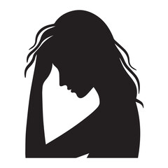 Upset Woman vector silhouette SH