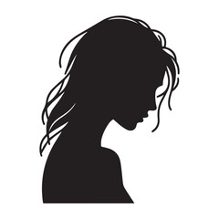 Upset Woman vector silhouette SH