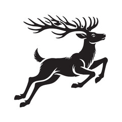 Creative reindeer silhouette for artistic digital use - Reindeer illustration - minimallest reindeer vector
