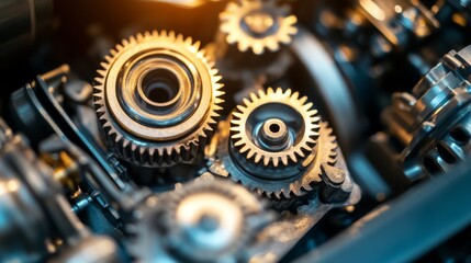 Realistic Gear Mechanism with Bright Lighting