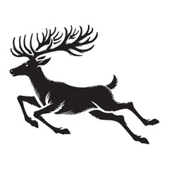 Stylish reindeer silhouette for versatile media applications - Reindeer illustration - minimallest reindeer vector
