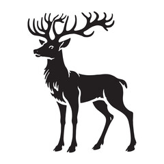 Bold reindeer silhouette for creative design applications - Reindeer illustration - minimallest reindeer vector
