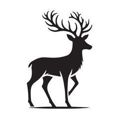 Simplified reindeer silhouette for artistic digital designs - Reindeer illustration - minimallest reindeer vector
