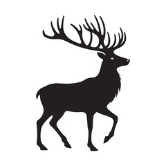 Reindeer silhouette for versatile creative uses - Reindeer black vector
