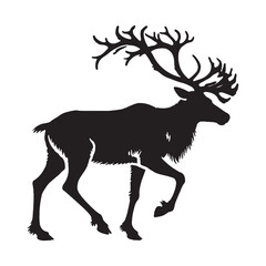 Simplified reindeer silhouette for modern print and digital use - Reindeer illustration - minimallest reindeer vector
