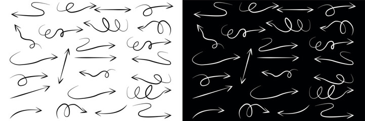 Abstract Arrow Patterns on Light and Dark Backgrounds. Vector illustration collection.
