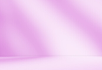 Empty pink purple room studio with shadow of leaves effect on the wall and floor. Display and product presentation room. Interior design of beauty and cosmetic studio backdrop. Summer concept.