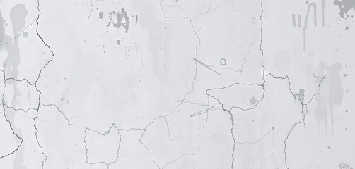 Obraz premium A weathered white wall displays a cracked texture with peeling paint, revealing signs of age and neglect. The surface showcases various imperfections and stains