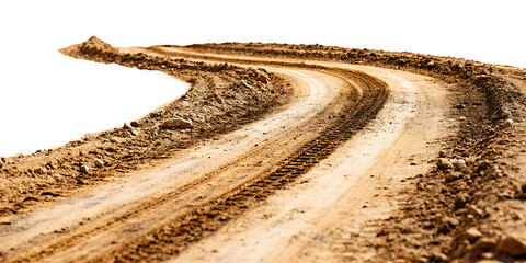 dirt road isolated on white background PNG.AI GENERATED