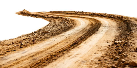 dirt road isolated on white background PNG.AI GENERATED