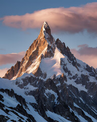 Obraz premium mountains, jagged peaks, deep valleys, winter landscape, snow-capped, rugged terrain, alpine, dramatic scenery, remote, wilderness, icy peaks, frosty, cold, serene, panoramic, adventure, crisp air, na