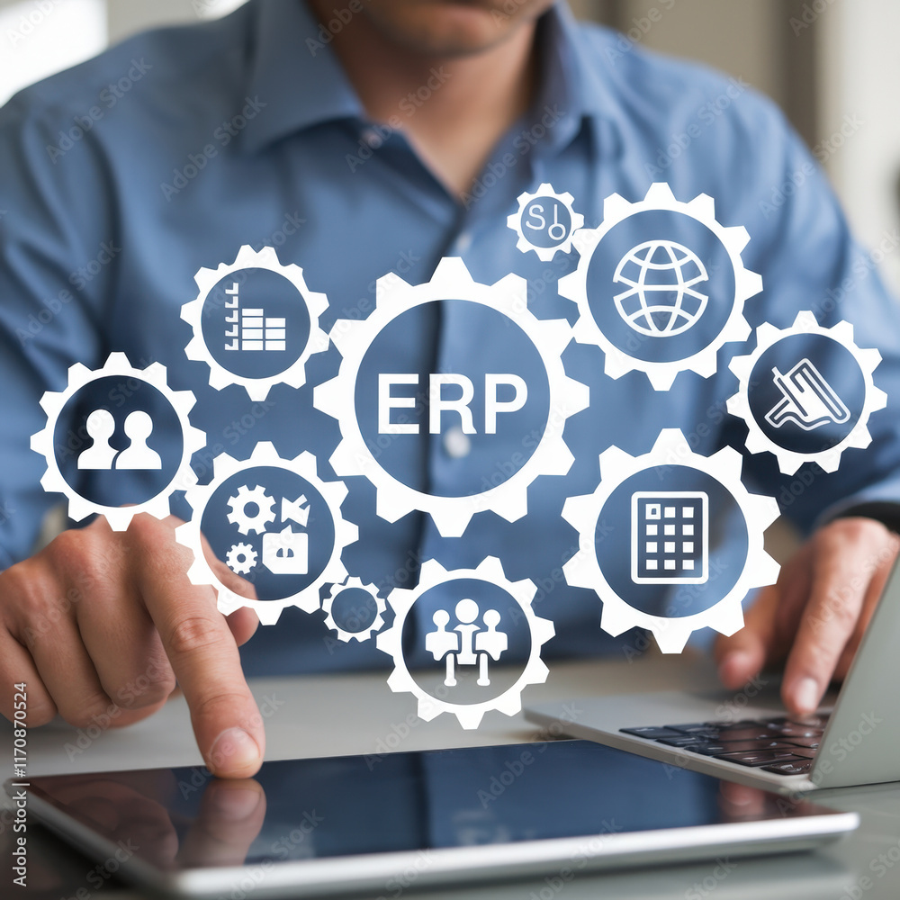 Poster Comprehensive Visualization of the Enterprise Resource Planning Concept for Enhanced Business Management and Efficiency