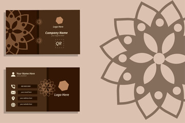  Elegant creative aesthetic business Card landscape orientation  Vector illustration double sided template personal visiting Card for Advertisement