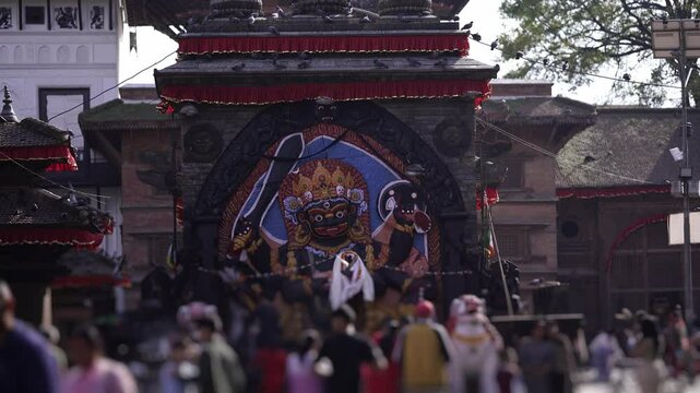 Peoples worshipping Kaal Bhairav, Kathmandu Durbar Square, Kathmandu