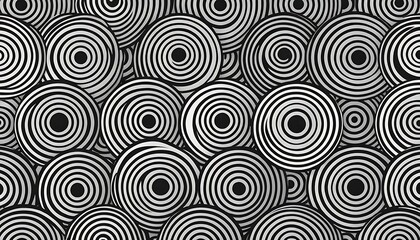 Fototapeta premium Abstract grayscale concentric circles pattern design
