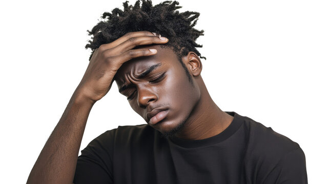 Frustrated Young Adult Man Expressing Emotions with His Hands, Ideal for Highlighting Stress and Discontent in Modern Life.