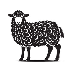 Detailed sheep silhouette for modern design applications - Sheep black vector

