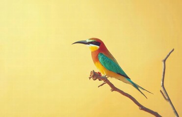 Obraz premium A colorful bird is perched on a branch