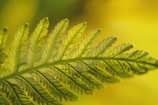 A leafy green leaf with a yellow background