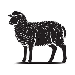 Minimalistic sheep silhouette for print and media applications - Sheep illustration - minimallest sheep vector
