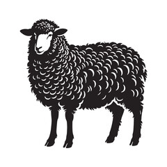 Majestic sheep silhouette for modern design purposes - Sheep black vector
