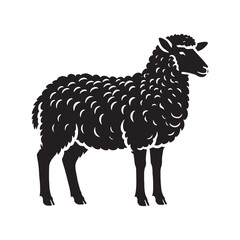 Bold sheep silhouette for digital creative projects - Sheep black vector
