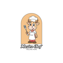 Creative Cow Cartoon Chef Logo Design