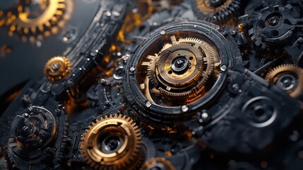 A close-up of an intricate gearbox with exposed gears and mechanical parts, reflecting the craftsmanship and creativity behind industrial design.