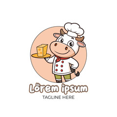 Adorable Cow Chef Character for Branding