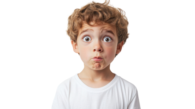 A Young Boy Displaying a Confused Expression, Perfect for Illustrating Child Emotions in Educational Materials or Parenting Articles.