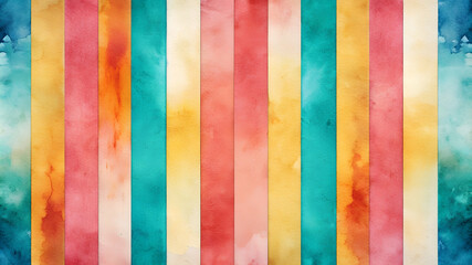 Watercolor stripes in vibrant shades of blue. yellow. and red.